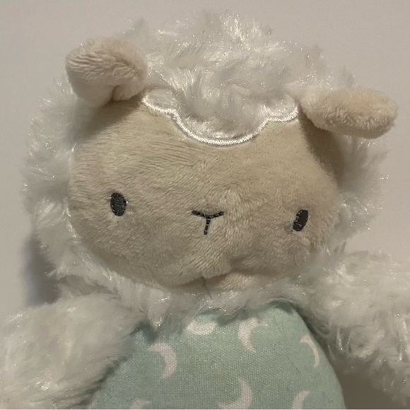 Ingenuity Lamb Plush Lovey Baby Toy Stuffed Animal Soft Cuddle White Mint Blue - Picture 2 of 6